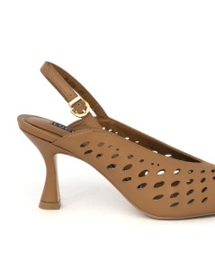 Luciano Barachini Slingback Scollatura a V Nappa Laserata Cuoio