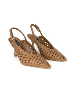 Luciano Barachini Slingback Scollatura a V Nappa Laserata Cuoio