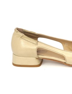 Triver Flight Decollette Ballerina Tacco Basso Nappa Avorio