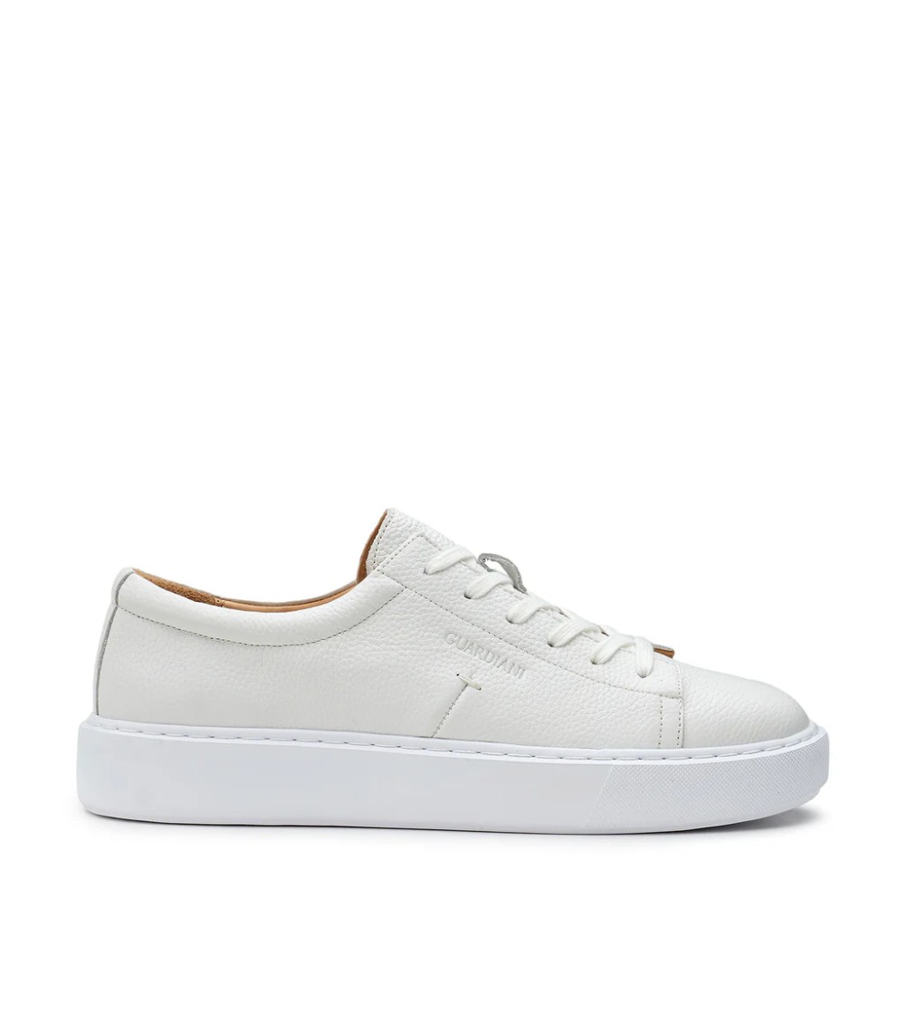 Guardiani Sneakers Uomo Cassetta Pelle Bottalata Bianco