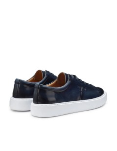 Guardiani Sneakers Uomo Fondo Cassetta Pelle Liscio Blu