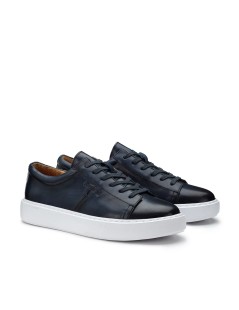 Guardiani Sneakers Uomo Fondo Cassetta Pelle Liscio Blu