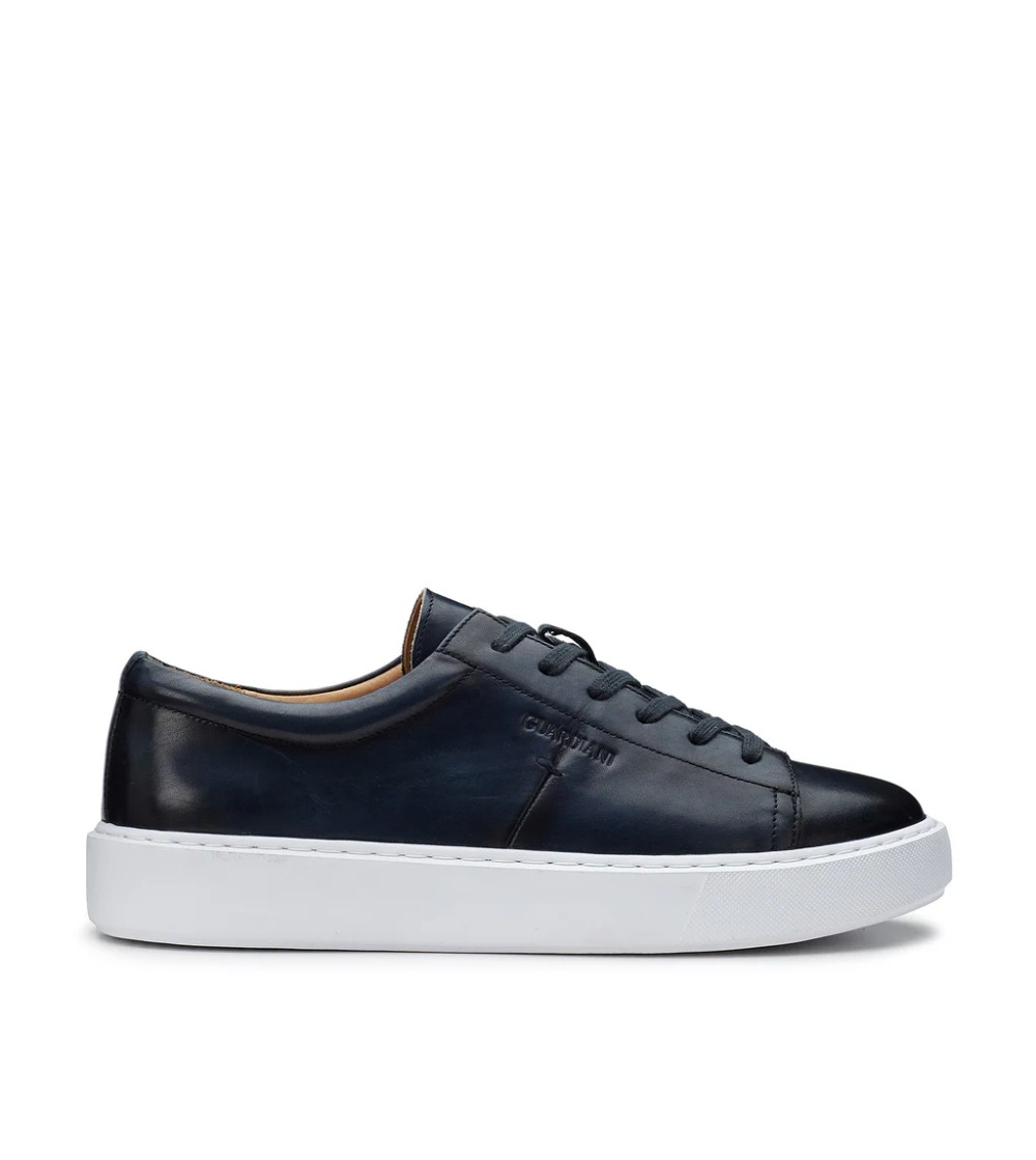 Guardiani Sneakers Uomo Fondo Cassetta Pelle Liscio Blu
