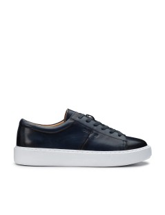 Guardiani Sneakers Uomo Fondo Cassetta Pelle Liscio Blu