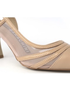 Luciano Barachini Slingback Punta Fascette Rete Nude