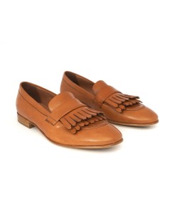 Triver Flight Mocassino Tacco Basso Morsetto Frangia Nappa Cuoio