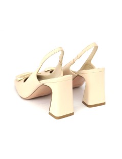 Noa Slingback Tacco Alto Punta Quadra Nappa Beige