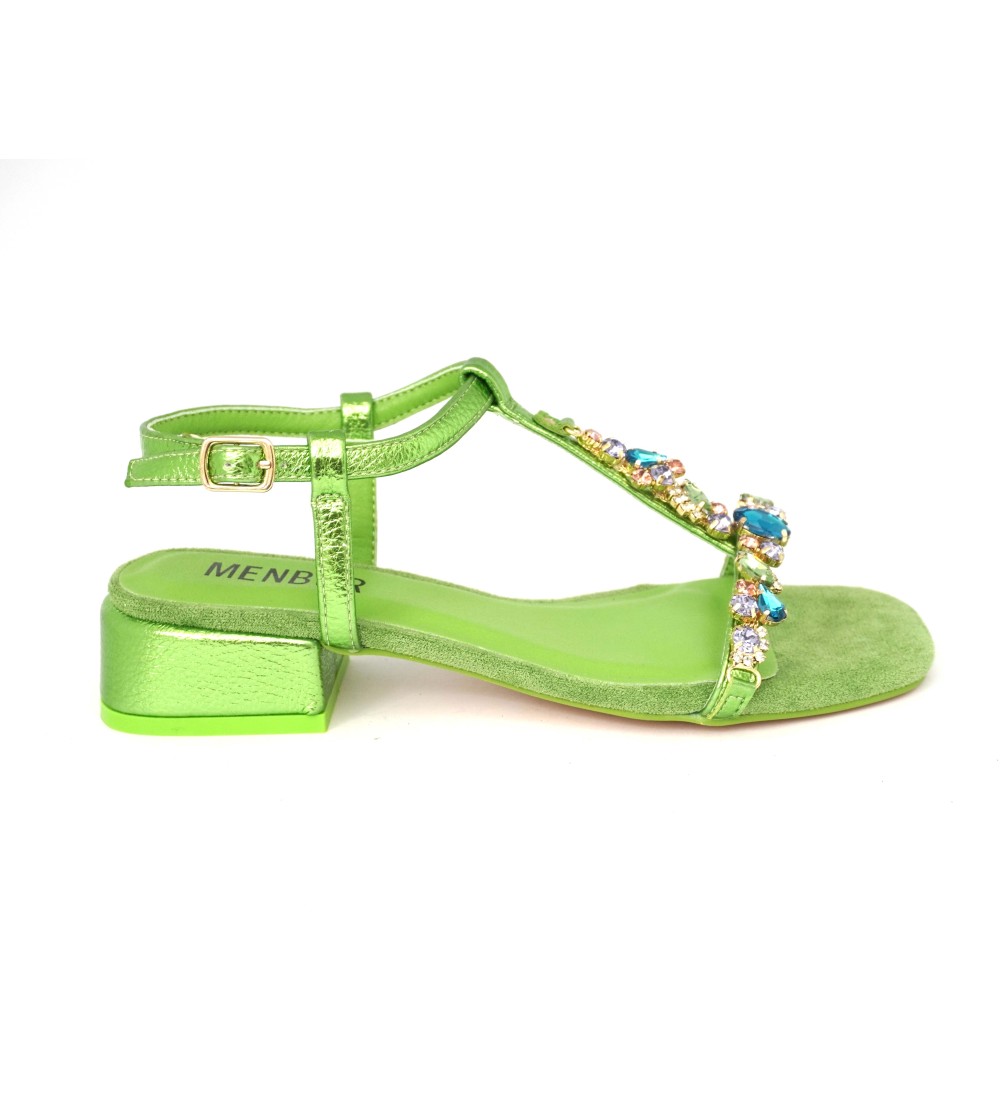 Menbur Sandalo Laminato Gioiello Multicolor Verde