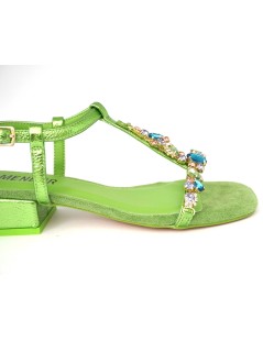 Menbur Sandalo Laminato Gioiello Multicolor Verde