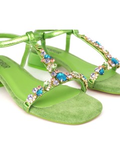 Menbur Sandalo Laminato Gioiello Multicolor Verde