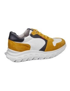 Callaghan SQUALO 2 Sneakers Dettagli Camoscio Fondo Medio Bianco Giallo