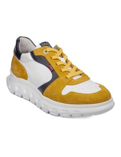 Callaghan SQUALO 2 Sneakers Dettagli Camoscio Fondo Medio Bianco Giallo