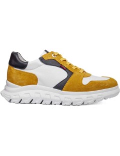Callaghan SQUALO 2 Sneakers Dettagli Camoscio Fondo Medio Bianco Giallo