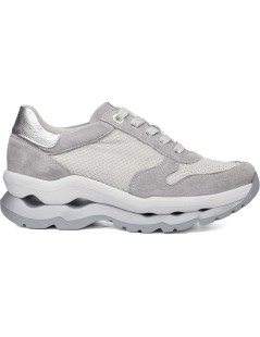 Callaghan SOLE Sneakers Doppio Volume Camoscio Tessuto Lurex Grigio