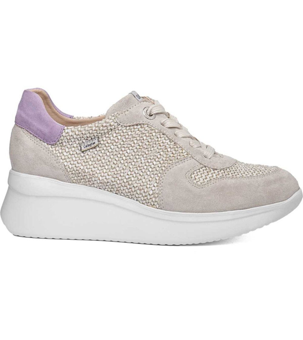 Callaghan HANNA Sneakers Rafia Dettagli Camoscio Sabbia