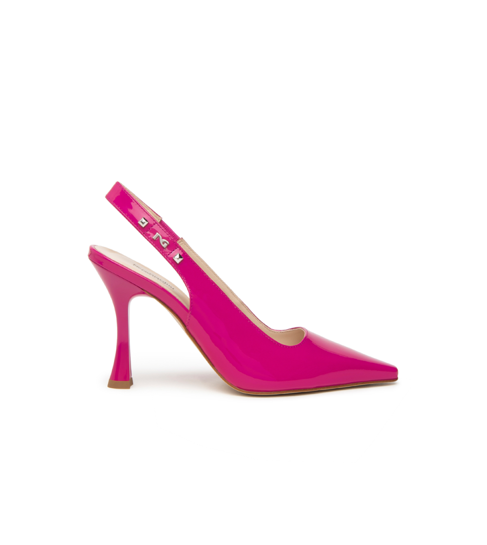 Nero Giardini Slingback Punta Tacco Alto Vernice Fuxia