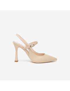 Nero Giardini Slingback Tacco Alto Doppio Braccialetto Nappa Lino