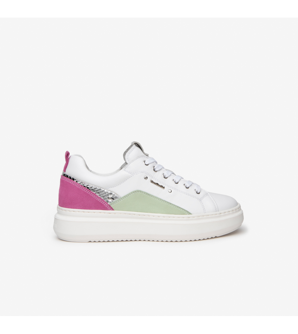 Nero Giardini Sneakers con Inserti Fuxia Multi Bianco Lime