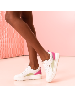 Nero Giardini Sneakers con Inserti Fuxia Multi Bianco Lime