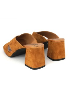 Le Gazzelle Sabot Plateau Fascia Incrocio Camoscio Nocciola