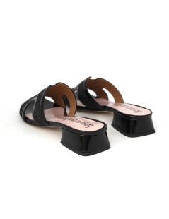 Le Gazzelle Ciabattina Tacco Basso Monofascia Rafia Naplak Nero