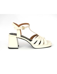 Le Gazzelle Tacco Plateau Braccialetto Laminato Bianco