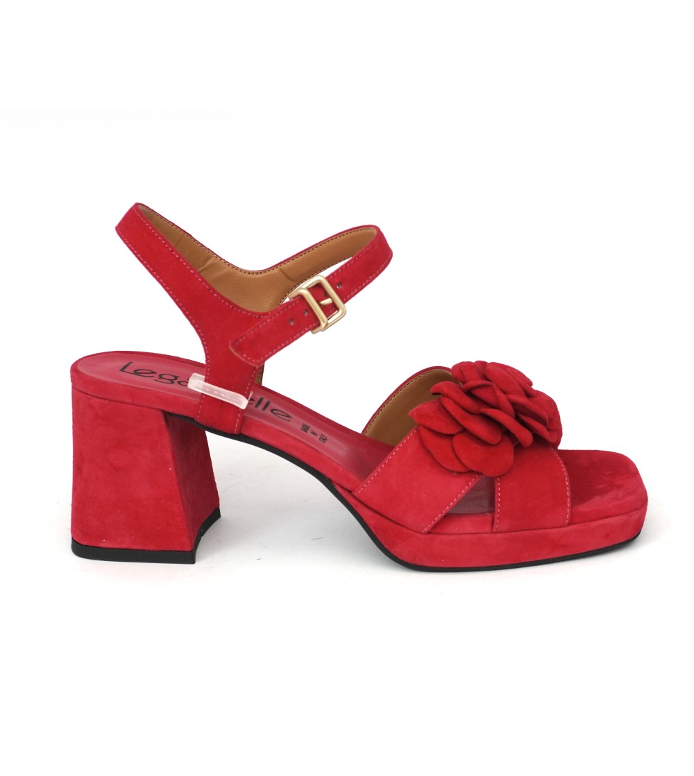 Le Gazzelle Sandalo Plateau Incrocio Fiore Camoscio Bouganville