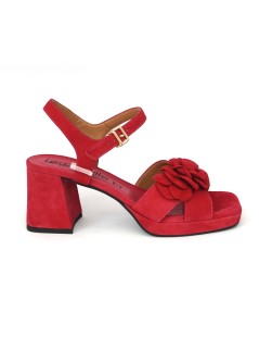 Le Gazzelle Sandalo Plateau Incrocio Fiore Camoscio Bouganville