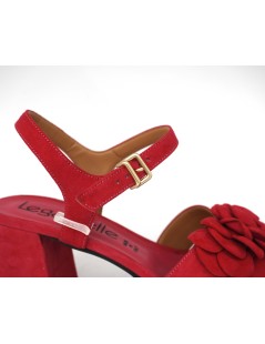 Le Gazzelle Sandalo Plateau Incrocio Fiore Camoscio Bouganville