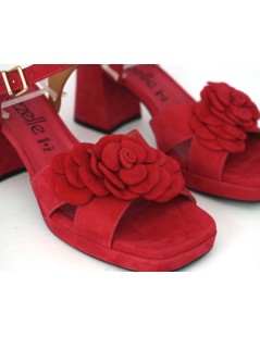 Le Gazzelle Sandalo Plateau Incrocio Fiore Camoscio Bouganville