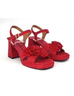 Le Gazzelle Sandalo Plateau Incrocio Fiore Camoscio Bouganville