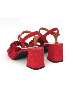 Le Gazzelle Sandalo Plateau Incrocio Fiore Camoscio Bouganville