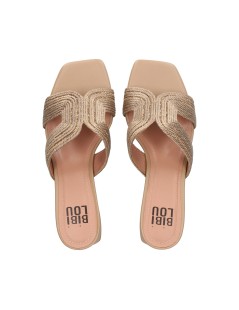 Bibi Lou Ciabatta Fascia Corda Strass Scollo Platino