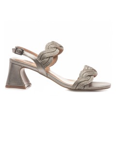 Bibi Lou Sandalo Corda Intrecciata Strass Doppia Fascia Piombo