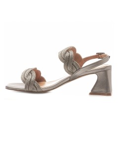 Bibi Lou Sandalo Corda Intrecciata Strass Doppia Fascia Piombo