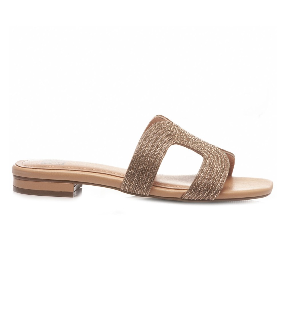 Bibi Lou Ciabatta Tacco Basso Fascia Strass Aperta Scollo Nudo