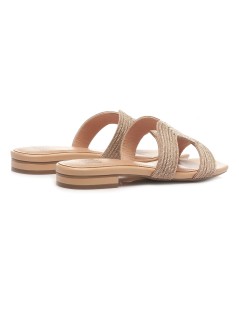 Bibi Lou Ciabatta Tacco Basso Fascia Strass Aperta Scollo Nudo