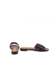 Bibi Lou Ciabatta Tacco Basso Fascia Intreccio Nero