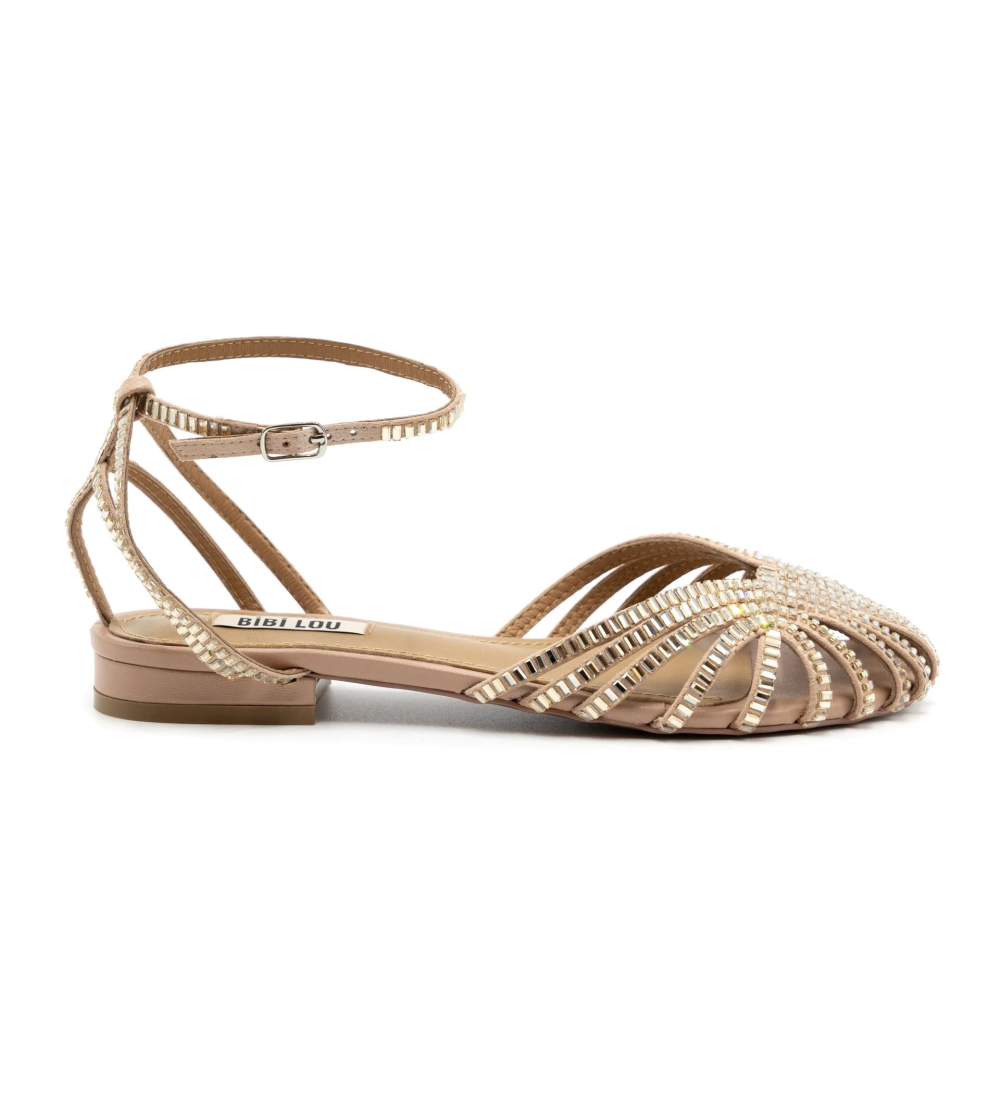 Bibi Lou Sandalo Tacco Basso Juliette Braccialetto Gioielli Nudo