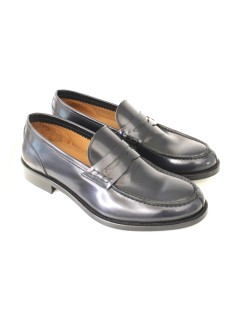 Franco Fedele Mocassino Spazzolato College Fondo Cuoio Blu