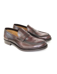 Franco Fedele Mocassino Spazzolato College Fondo Cuoio Bordeaux