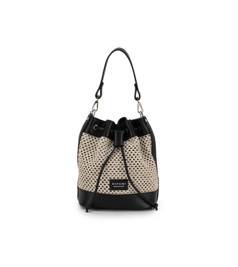 Ripani Borsa Secchiello Nadia Tracolla Ecrù Nero