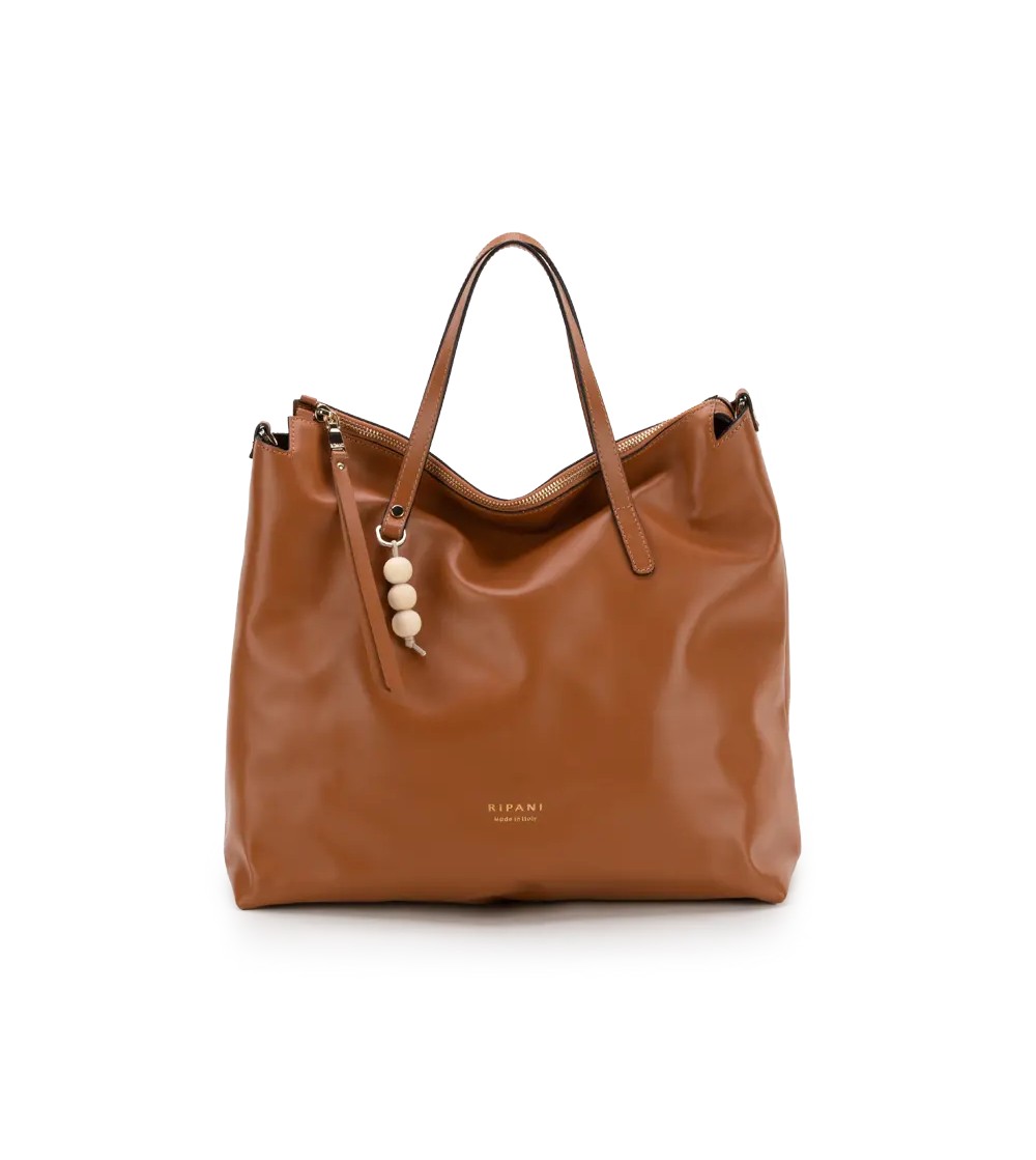Ripani Shopper 2 Manici Lucia Ciondolo Pelle Biscotto