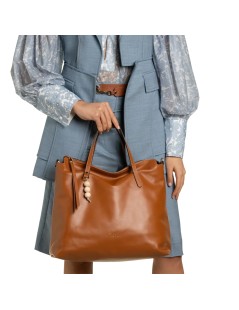 Ripani Shopper 2 Manici Lucia Ciondolo Pelle Biscotto