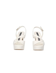 Luciano Barachini Sandalo Tacco Alto Plateau Nappa Gesso