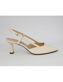 MOT-Clè Slingback Punta Tacco Medio Naplak Beige