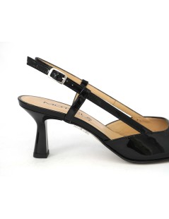 MOT-Clè Slingback Punta Tacco Medio Naplak Nero