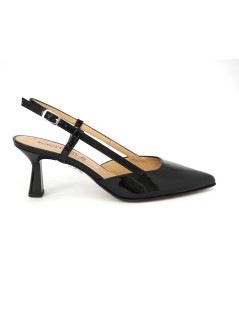 MOT-Clè Slingback Punta Tacco Medio Naplak Nero
