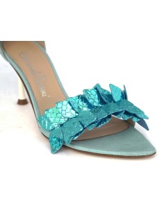 Emanuela Passeri Sandalo Spillo Tallone Laminato Acqua