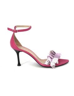 Emanuela Passeri Sandalo Spillo Tallone Laminato Fuxia